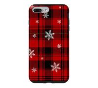 Red Plaid Tartan Christmas Holiday Snowflakes Pattern Case for iPhone 7 Plus/8 Plus