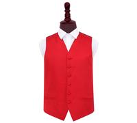 Red Plain Satin Wedding Waistcoat - 40"