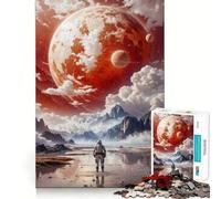Red Planet Astronaut 1000 Piece Jigsaw Puzzles for Adults Jigsaw Mind Play Home Pastime Clean Edge Lovely Present (38x52cm)