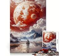 Red Planet Astronaut 1000 Pieces Jigsaw Puzzles for Adults Mental Logic Toy Serene Time Firm Cut (38x26cm)