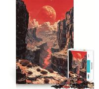 Red Planet Canyon 1000 Piece Jigsaw Puzzles for Adults Teenagers Solid Logic Toy Quiet Fun Precision Cut Santa Wish Pick (38x52cm)