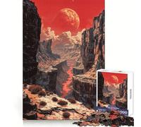 Red Planet Canyon Hard Jigsaw Puzzle for Adults 1000 Pieces Mind Challenge Toy Gentle Leisure Precise Cut Memorable Gift (50x75cm)