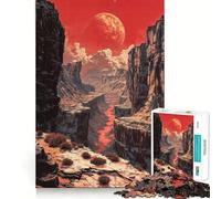 Red Planet Canyon Hard Jigsaw Puzzle for Adults 1000 Pieces Mind Challenge Toy Gentle Leisure Precise Cut Memorable Gift (50x75cm)
