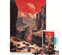 Red Planet Canyon Jigsaw 1000 Pieces for Teenagers Strengthen Memory Relaxing Fun Smooth Edge Santa Wish List (38x26cm)
