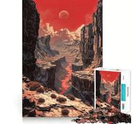 Red Planet Canyon Jigsaw Puzzles for Adults1000 Piece Brain Teaser Home Leisure Image Assembly Birthday Gift (50x75cm)