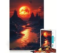 Red Planet Landscape with River 1000 Piece Jigsaw Puzzle for Teenagers Strong Logic Toy Serene Time Clear Edge Creative Gift (50x75cm)