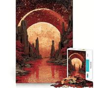 Red Planet Landscape with River 1000 Piece Jigsaw Puzzles for Teenagers Jigsaw Think Toy Together Fun Sharp Cut Art Collectible (50x75cm)