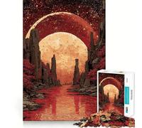 Red Planet Landscape with River 1000 Pieces Jigsaw Puzzles for Adults Improve Memory Peaceful Fun Sharp Edge (38x52cm)