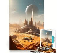 Red Planet Mars Cityscape 1000 Piece Jigsaw Puzzles for Teenagers Jigsaw Wise Think Toy Relax Time Clear Cut Festival Gift (38x52cm)