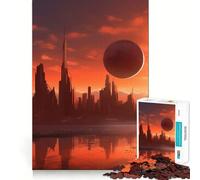 Red Planet Mars Cityscape 1000 Piece Jigsaws for Adults Puzzle Boost Recall Anxiety Relief Accurate Edge Xmas Surprise (50x75cm)