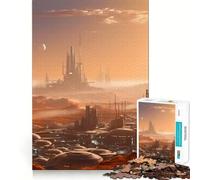 Red Planet Mars Cityscape 1000 Pieces Jigsaws Adults Puzzles Think Smart Toy Home Activity Smooth Cut Xmas Surprise (38x26cm)