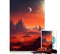 Red Planet Mars Landscape Jigsaw Puzzles 1000 Piece for Adults Smart Reason Toy Casual Fun Smooth Edge Wall Art Decor (38x52cm)
