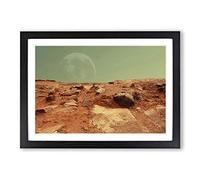Red Planet Mars Space Framed Print | A2 Black Framed Wall Art | Ready to Hang | Modern Space Picture | Living Room Bedroom Lounge Office