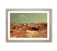 Red Planet Mars Space Framed Print | A2 Oak Framed Wall Art | Ready to Hang | Modern Space Picture | Living Room Bedroom Lounge Office
