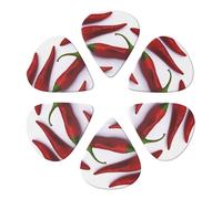 Red plant Print Guitar Picks 6 Pack With Organizer Storage Bag 0.46 0.71 0.96mm Guitar Plectrums Guitars Accessories For Bass Electric Acoustic Guitars