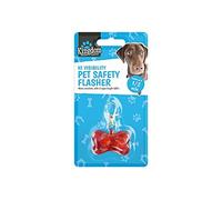 Red Plastic Battery Operated Hi-Visibility Pet Safety Flasher (3 cm x 5 cm) 1 Piece - Water-Resistant, 2 Bright LEDs, Perfect for All Pets