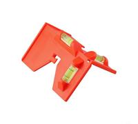 Red Plastic Bubble Level with Three Vials, Tube Angle Meter and Hook Angle Ruler for Pipeline Measuring, Professional Hand Tool for Fixed