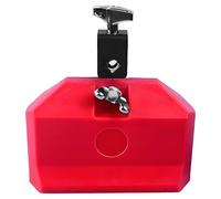 Red Plastic Cowbell for Drum Set, Reliable Jam Block with Adjustable Clamp, Percussion Accessory for Drum Kit, Present for Drummers and Music Educators, Stage Ready Rhythmic Sound Tool
