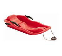Red Plastic Sled for Kids Bob Race with Handbrake and Maximum Winter Fun