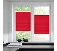 Red Pleated Fabric Blinds for 80 x 210 cmLight Filtering Privacy Protect No Drilling Quick Fix Blinds Ideal for & Doors Easy Installat