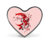 Red Plum Blossom Goldfish Funny Lapel Pins Heart Button Brooch Badge Pin Hat Clothes Bag Jewelry for Men Women