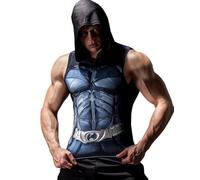 Red Plume Men’s Sleeveless Hoodie Gym Tank Tops Bodybuilding Sleeveless Workout Hoodie Muscle Cut Off Sweatshirt for Men, Blue, L