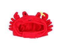 Red Plush Crab Shape Pet Hat Headpiece for Puppy Dog Costume | Easy Wearing, Warm Plush Build, Photo Props and Birthday Use, Cartoon Style with No Hurt to Pet