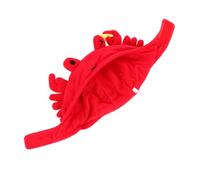Red Plush Crab Shape Pet Warm Hat for Puppy Dog Headpiece | Easy Wearing, No Hurt Fit, Photo Props and Carnival Use, Cartoon Style with Attractive Finish