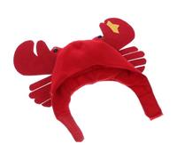 Red Plush Crab Shaped PET Hat for Dogs and Small Pets | Funny Novelty Style, Keeps Head Warm, Easy Dress-up for PET Parade and Christmas Parties