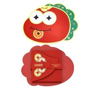 Red Pocket Folders, Red Envelopes for Chinese New Year, 2025 Year of the Snake Red Envelopes with Blessing Words - Creative Red Packets, New Year Purse with Multiple Card Slots for Decorating