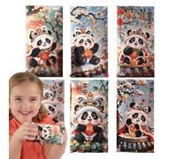 Red Pocket, Lucky Money Envelopes, 6 Pack Portable Red Envelopes for New Year, Light Weight Cash Envelopes, Chinese Red Packets for Health and Wealth