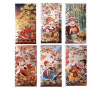 Red Pocket, Lucky Money Envelopes, 6X Red Hong Bao Envelopes | Cash Envelopes, Strong Lucky Envelope, Spring Party Accessories of the Year