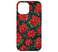 Red Poinsettia and Holly Christmas Botanical Xmas Flower Case for iPhone 12 Pro Max