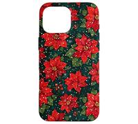 Red Poinsettia and Holly Christmas Botanical Xmas Flower Case for iPhone 16 Pro Max