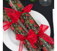 Red Poinsettia | Christmas Cracker Craft Kit | Makes 6 Large Crackers