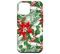 Red Poinsettia Holly Snow Christmas Botanical Xmas Flower Case for iPhone 12 Pro Max