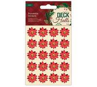 Red Poinsettia Stickers: Pack of 20