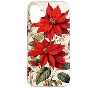 Red Poinsettia Winter Botanica Flower Case for iPhone 16 Plus