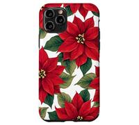 Red Poinsettia Winter Christmas Botanical Xmas Flower Case for iPhone 11 Pro