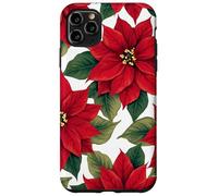 Red Poinsettia Winter Christmas Botanical Xmas Flower Case for iPhone 11 Pro Max