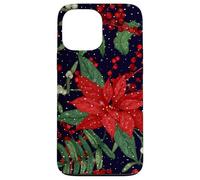 Red Poinsettia Winter Christmas Botanical Xmas Flower Case for iPhone 13 Pro Max
