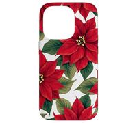 Red Poinsettia Winter Christmas Botanical Xmas Flower Case for iPhone 14 Pro