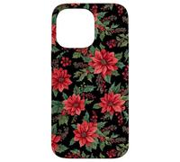 Red Poinsettia Winter Christmas Botanical Xmas Flower Case for iPhone 14 Pro Max