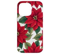 Red Poinsettia Winter Christmas Botanical Xmas Flower Case for iPhone 14 Pro Max