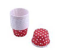 Red Poker Dot Baking Cups,100pcs Paper Cake Cupcake Liner Case Wrapper Muffin Baking Cup for Party Wedding Xmas 7 Colors(Red)