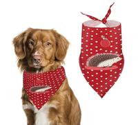 Red Polka Dot Hedgehog Easter Dog Bandanas for Small Medium Large Dogs,Cat Dogs,Pet Scarf - Polyester Cute Bibs.Triangle Pet Scarf for Puppy Pet,Personalized Birthday/Party Fun Idea Gift