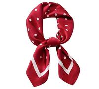 Red Polka Dot Satin Scarf for Women, Vintage Square Neck Scarf, Red Polka Dot Head Scarf, Bow Headband, Silk Feel Bandana, Hair Wraps Handkerchief, 70x70cm / 27.5" x 27.5" for Daily Wear, Party & Gift