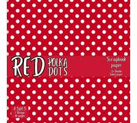 Red polka dots scrapbook paper, 8.5x8.5, 1Design, 20 Double-Sided Sheets: Scrapbooking Paper for Junk Journals, Decorative craft Paper for Gift, ... & Mixed Media, Origami, Collage & Card Making