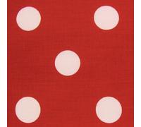 Red Polycotton Fabric with Large White Spot (Per Metre)