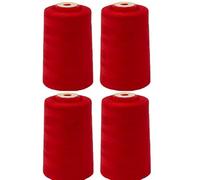 Red Polyester All Purpose Polyester Sewing Thread 40S/2 4 x 5000 Meters (5468 Yard) Cones (Red) 4 Large Cones for Sewing, Quilting, Piecing, Stitch, Serger and Overlock